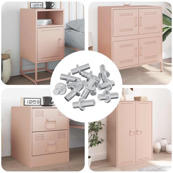 vidaXL Gancio per Mensola 12 pcs Argento 8,6 x 8,6 x 14,6 mm Acciaio