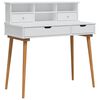 vidaXL Set Tavolo da Trucco FAUSKE 2 pz Bianco 100 x 50 x 103,5 cm