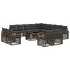 vidaXL Set Divano da Giardino 14 pz Grigio e Grigio Scuro polyrattan
