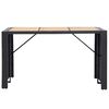 vidaXL Set da Bar da Giardino 7 pz con Cuscini in Polyrattan Nero