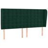 vidaXL Testiera ad Orecchio Verde Scuro 183x23x118/128cm in Velluto