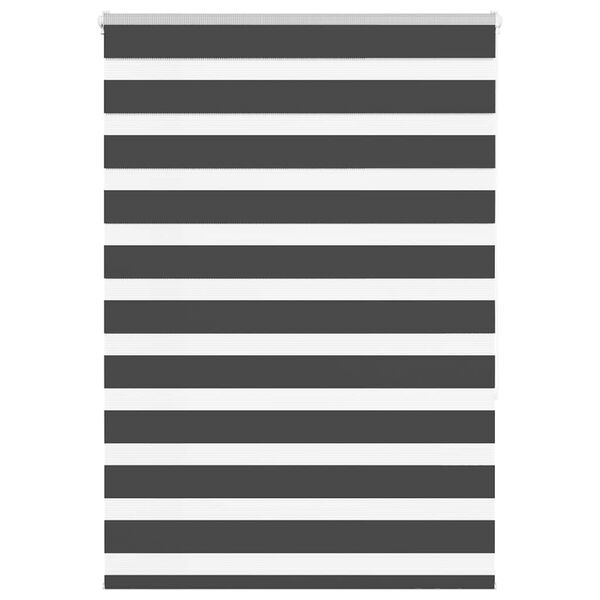 vidaXL Tenda a Rullo Zebra Nero Larghezza Tessuto 110,9 cm Poliestere