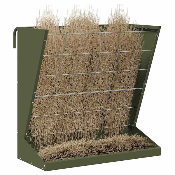 vidaXL Nutriente per Fieno Verde oliva 71 x 33 x 70 cm