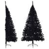 vidaXL Albero di Natale Artificiale a Met&agrave; con Base Nero 240 cm PVC
