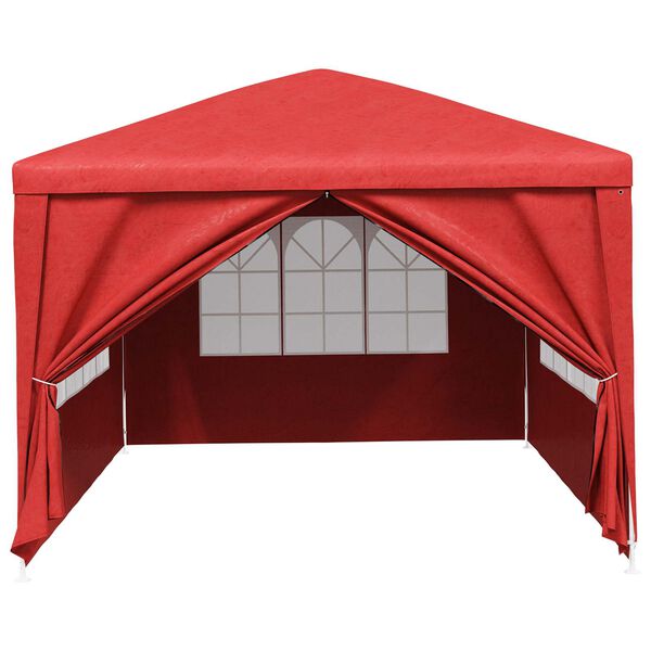 vidaXL Tenda da festa con pareti Rosso 400 x 300 x 255 cm
