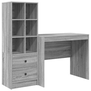 vidaXL Scrivania Grigio Sonoma 135,5 x 50 x 127 cm 2 pz