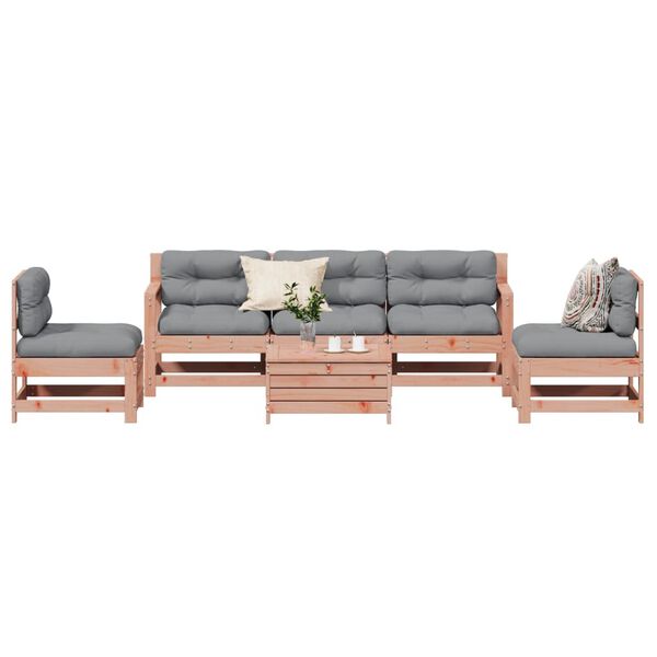 vidaXL Set Divani Giardino 6 pz con Cuscini Legno Massello di Douglas