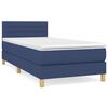 vidaXL Giroletto a Molle con Materasso Blu 90x190 cm in Tessuto