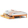 vidaXL Giroletto Cassetti Marrone Cera 135x190 cm Legno Massello Pino