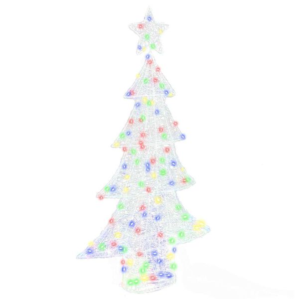 vidaXL Albero di Natale con 160 LED Multicolore 150 cm Acrilico
