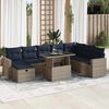 vidaXL Set Divani Giardino 9 pz con Cuscini Grigio Polyrattan