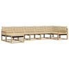 vidaXL Set di divani da esterno 7 pz Bianco e Beige