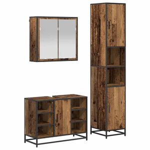 vidaXL Set di mobili per il bagno 3 pz Legno vecchio
