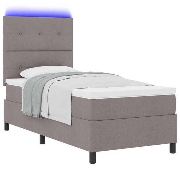 vidaXL Letto a molle con materasso con led Talpa 80 x 200 cm Tessuto