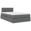 vidaXL Letto con contenitore e LED Grigio scuro 120 x 200 cm