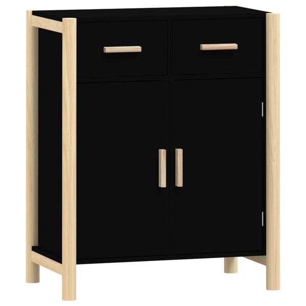 vidaXL Credenza Nera 62x38x75 cm in Legno Multistrato