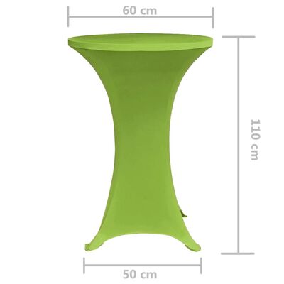 vidaXL Copritavoli Elastico 2 pz 60 cm Verde