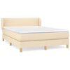 vidaXL Giroletto a Molle con Materasso Crema 140x200 cm in Tessuto