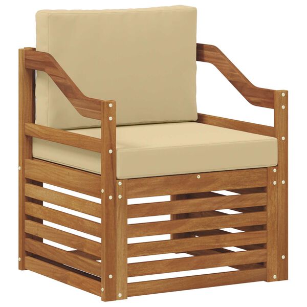 vidaXL Set di divani da esterno con cuscino Naturale 67 x 63 x 73 cm