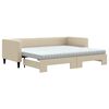 vidaXL Divano Letto Estraibile con Materassi Crema 80x200 cm Tessuto