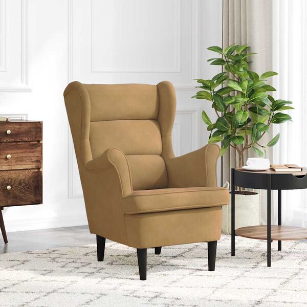 vidaXL Poltrona Marrone Velluto