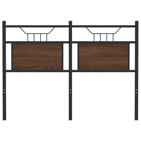 vidaXL Testiera di Ricambio Rovere Marrone 120 cm in Legno Multistrato e Acciaio