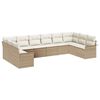 vidaXL Set Divano da Giardino con cuscino 10 pcs Beige polyrattan