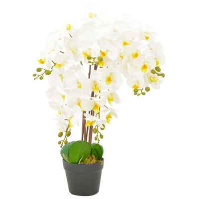 vidaXL Orchidea Artificiale con Vaso Bianca 60 cm