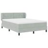 vidaXL Letto a molle con materasso Grigio chiaro 140 x 190 cm Velluto