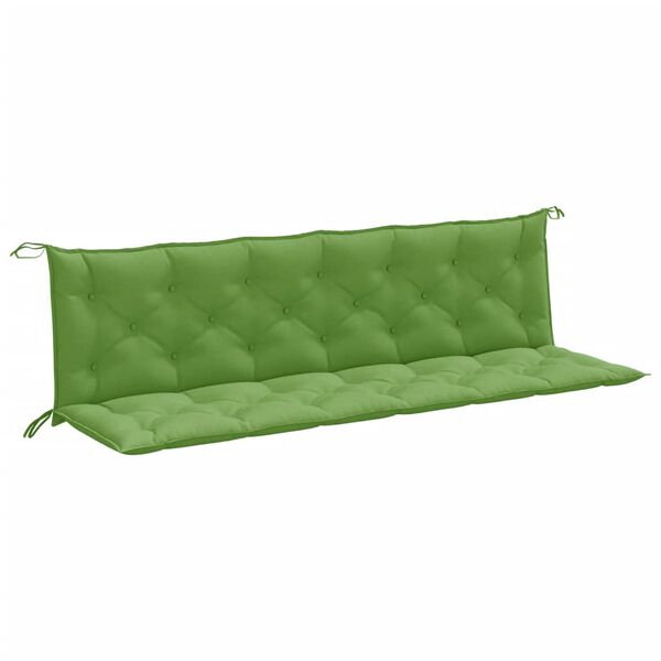 vidaXL Cuscini Panca Giardino 2pz Verde Mélange 200x50x7 cm Tessuto
