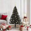 vidaXL Albero di Natale artificiale con luci integrate Nero 150 cm PVC