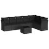 vidaXL Set Divani da Giardino con Cuscini 8 pz Nero in Polyrattan