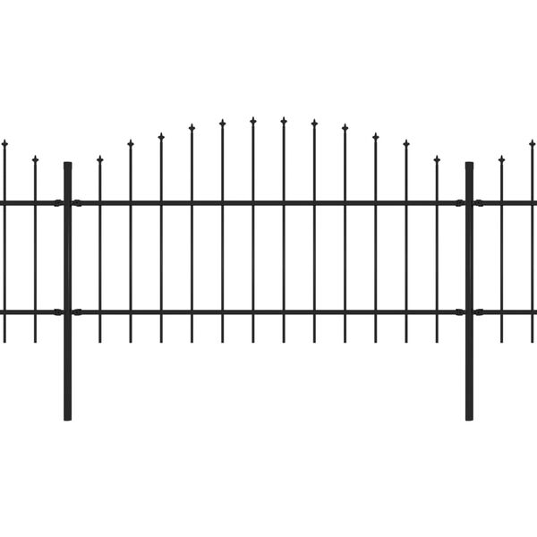 vidaXL Recinzione Giardino Punta a Lancia(1-1,25)x13,6m Acciaio Nero