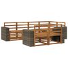 vidaXL Set di divani da esterno 7 pz Naturale Poliestere