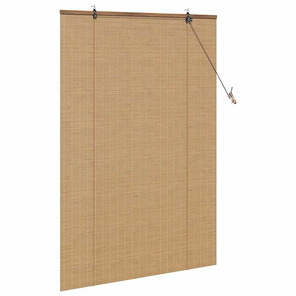 vidaXL Tenda a rullo con tende Marrone 100 x 160 cm Bamb&ugrave;