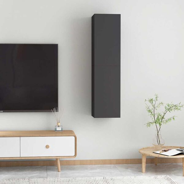vidaXL Mobili TV 2 pz Grigi 30,5x30x60 cm in Legno Multistrato