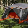 vidaXL Tenda da Campeggio con Portico 4 Persone Arancione Impermeabile