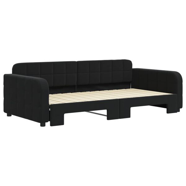 vidaXL Divano Letto con Letto Estraibile Nero 100x200 cm in Velluto