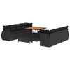 vidaXL Set Divano da Giardino 11 pz Nero polyrattan