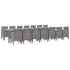 vidaXL Set da pranzo da giardino con cuscini 15 pz Grigio chiaro PP