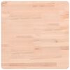 vidaXL Piano per Tavolo 50x50x1,5 cm Quadrato Legno Massello di Faggio