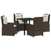 vidaXL Set da Pranzo per Giardino 5 pcs Marrone polyrattan