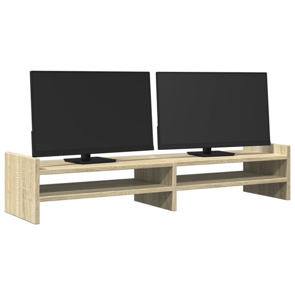 vidaXL Supporto Monitor Rovere Sonoma 100x27x20 cm Legno Multistrato