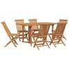 vidaXL Set da Pranzo per Giardino 7 pz Marrone Legno di teak solido