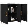 vidaXL Credenza Rovere Nero 90 x 34 x 80 cm Legno multistrato