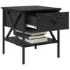 vidaXL Comodino con cassetto Rovere nero 40 x 42 x 45 cm