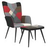 vidaXL Sedia Relax con Sgabello in Tessuto Patchwork