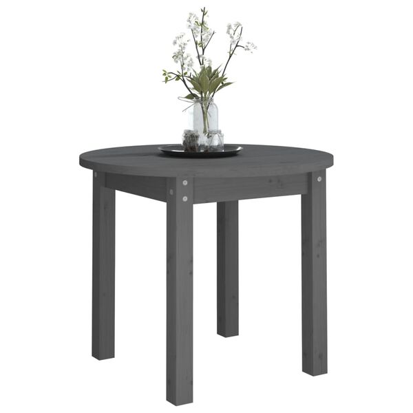 vidaXL Tavolino da Salotto Grigio &Oslash; 55x45 cm in Legno Massello di Pino