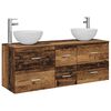 vidaXL Set di Armadi da Bagno 3 pz Legno antico 129 x 35 x 80 cm
