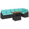 vidaXL Set Divano da Giardino 7 pz 6-Numero di posti Nero e Teal